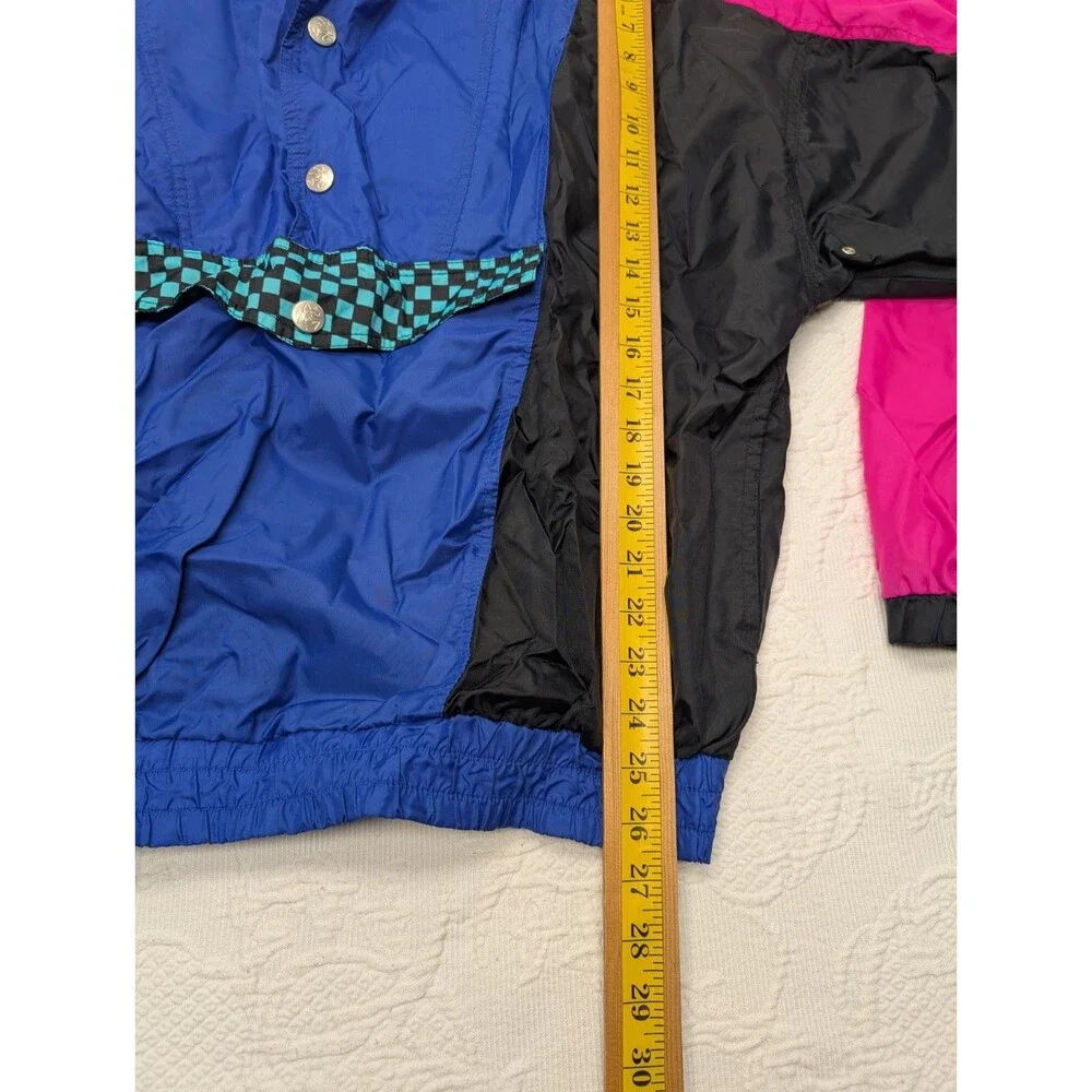 Ocean Pacific OP Vintage 80s 90s Windbreaker Jacket Neon Green Pink Purple Beach